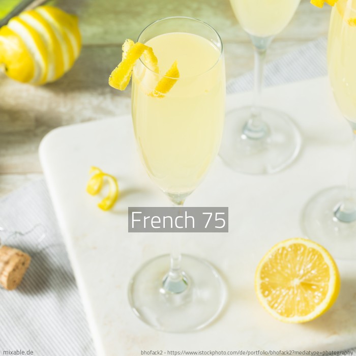 Recipe: French 75, Cocktails & Drinks | mixable.app