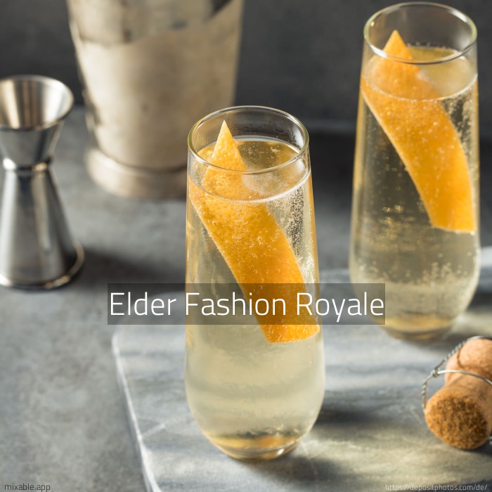 Recipe: Elder Fashion Royale, Cocktails & Drinks | mixable.app